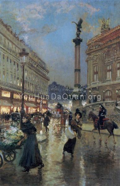 A View of the Opera House Paris - 乔治·斯坦